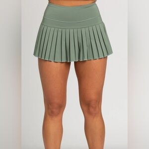 Goldhinge Lucky Green Pleated Sporty Preppy Tennis Skirt Size Small